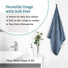 Kuber Industries Microfiber Soft Face Towel 600 Gsm | Absorbent Hanging Hand Towels For Wash Basin Bathroom | Circle - Red, Golden & Blue (3 Pcs)