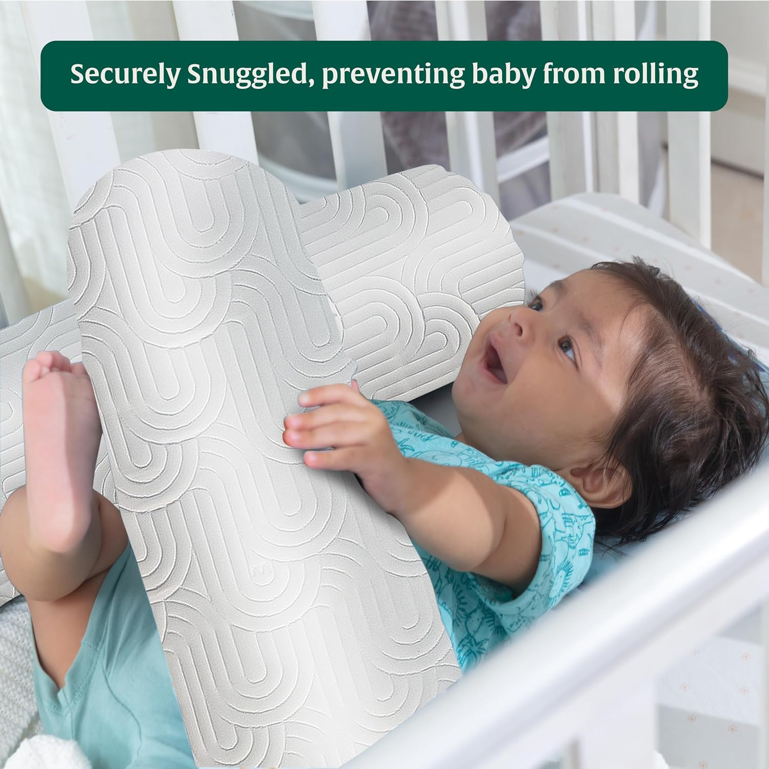 Orthopedic Memory Foam Pillow, Ultra Soft Baby Round Bed Bolster Pillow, White - 22 X 5 X 5 Inch | For Back & Neck Support | Lightweight, Extra Comfy & Soft Baby Bolsters - Pack Of 1