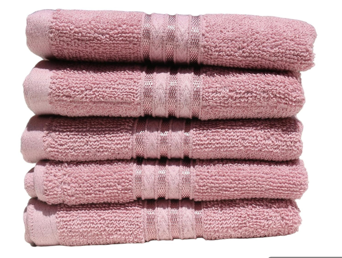 Solance Super Cotton Hand Towel 1000 Gsm | Ultra Soft & Super Absorbent Hand Towel (Dusty Pink) - Set Of 5