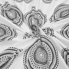 Flat 1 King Size Bedsheet With 2 Pillow Covers - Size 108 X 108 Inches, White & Black | Luxury Soft Sheet, Lightweight & Breathable Bedsheet