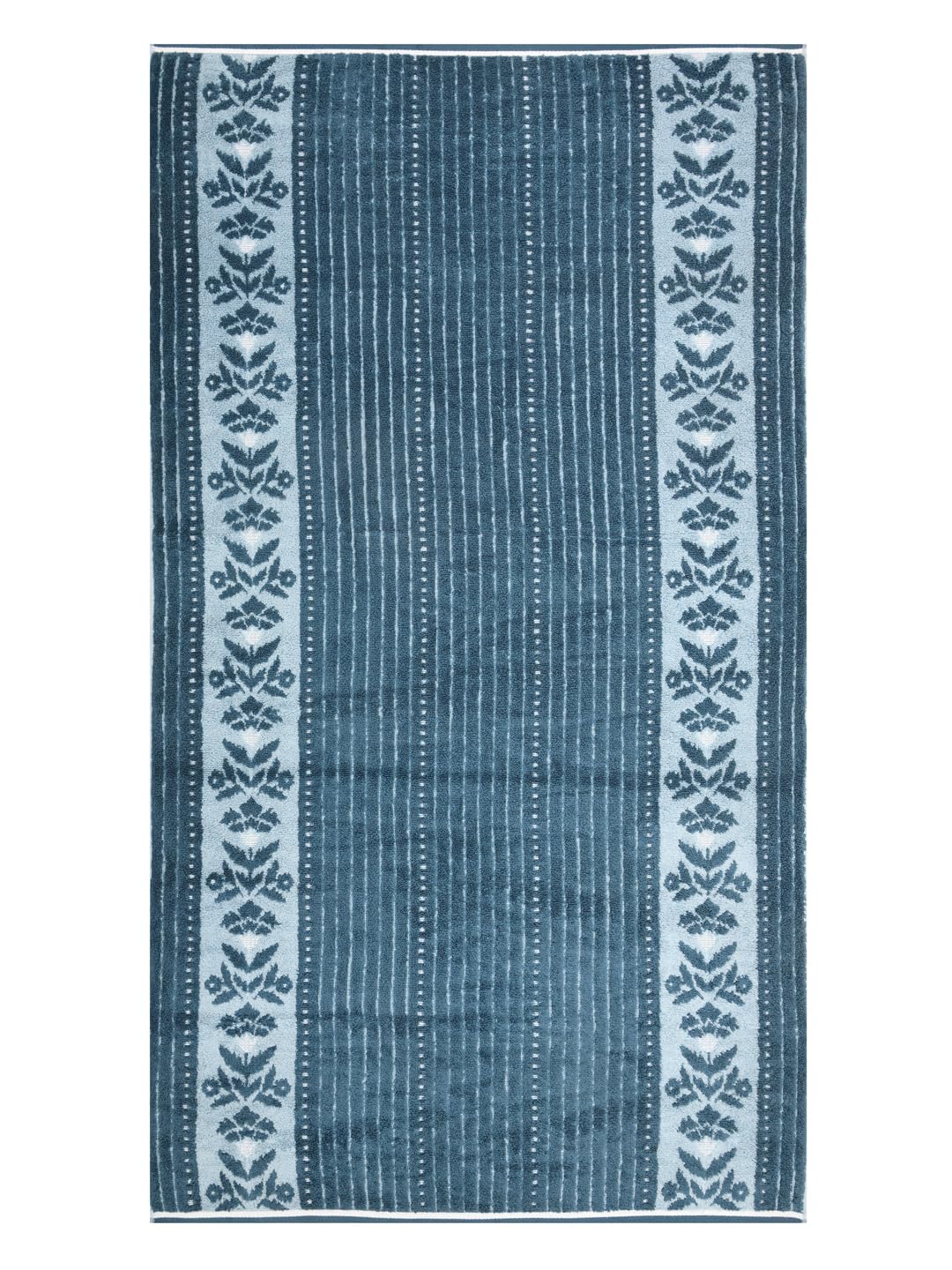 Homefresh Print Cotton Bath Towel 500 Gsm | Geometric Pattern Navy Blue & Grey (Tulis)