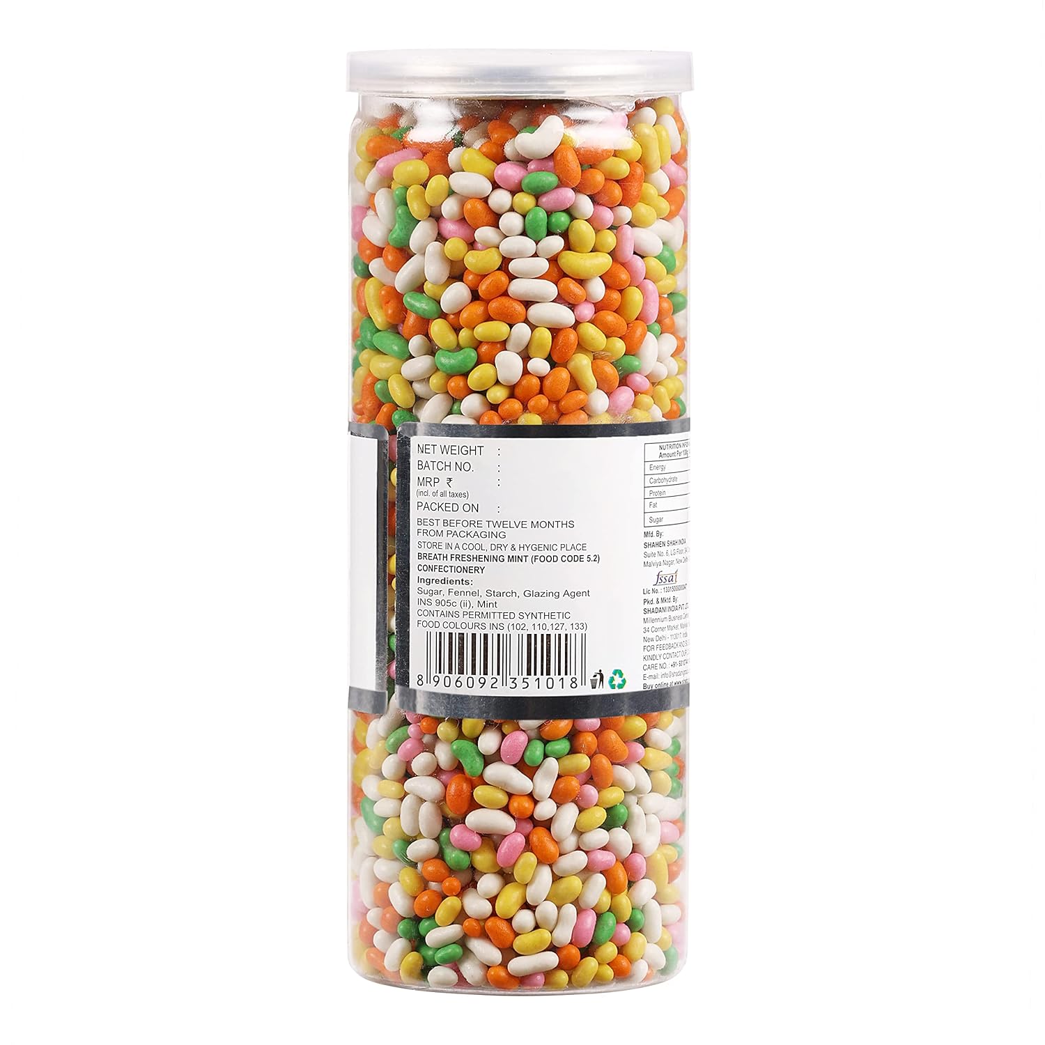 Shadani Sugar Coated Saunf (Can Of 270gm), Colourful Saunf Mouth Fresheners