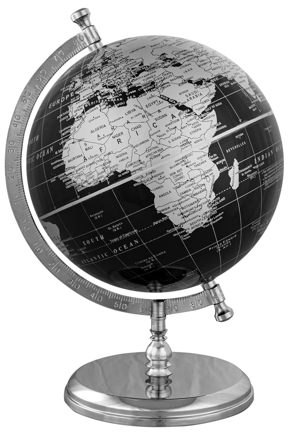 Prime Single Joint Globe, Height 33 Cm (13.2 Inch) Dia 25 Cm (10 Inch) With Metal Arc & Base | Educational & Decorative Globe, Pack Of 1
