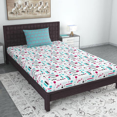 1 Single Bedsheet With 1 Pillow Cover - 57 X 87 Inches, Multicolor | Skin Friendly Fabric For Everyday Use - Soft, Breathable & Comfortable Sleeping