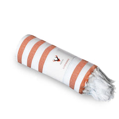 Patvy Bath Towels 240 Gsm | Light Weight Turkish Style Stripe Bath Towels For Men & Women Large Size (Orange)- Pack Of 1