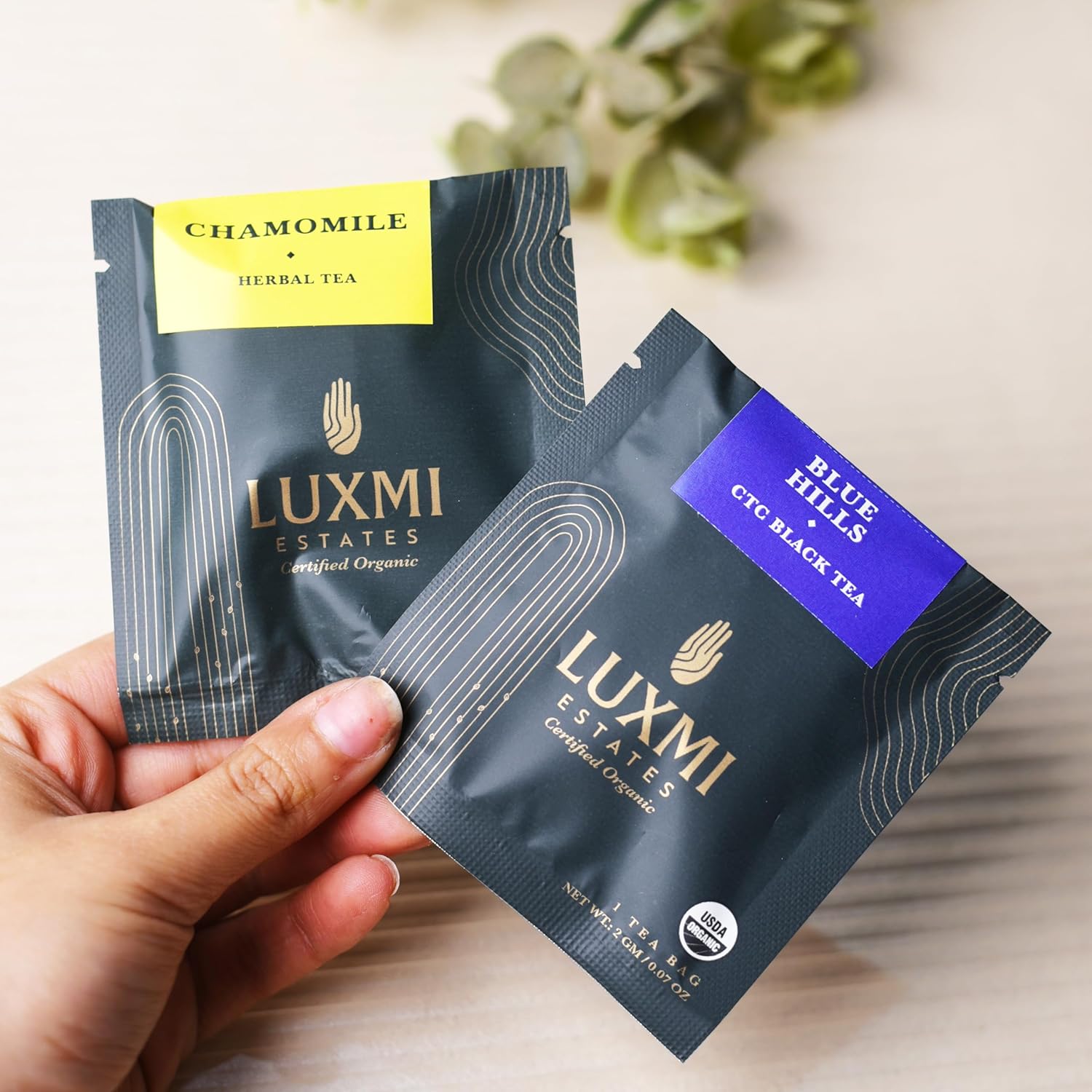 Luxmi Estates Blue Hills Black Tea - 30gm, 1.05 Ounce, 15 Tea Bags | USDA Certified Organic Herbal Tea - Strong Assam Flavor | Additives Free, High Caffeine Black Tea