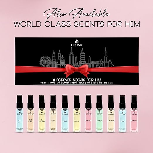 Oscar Forever Scents For Her 8 Ml 0.2 Fl.oz. Each Pack 11 | Perfume For Women & Girl Combo | Mini & Travel Pocket Perfume | Eau De Parfum | Valentine Day Gift