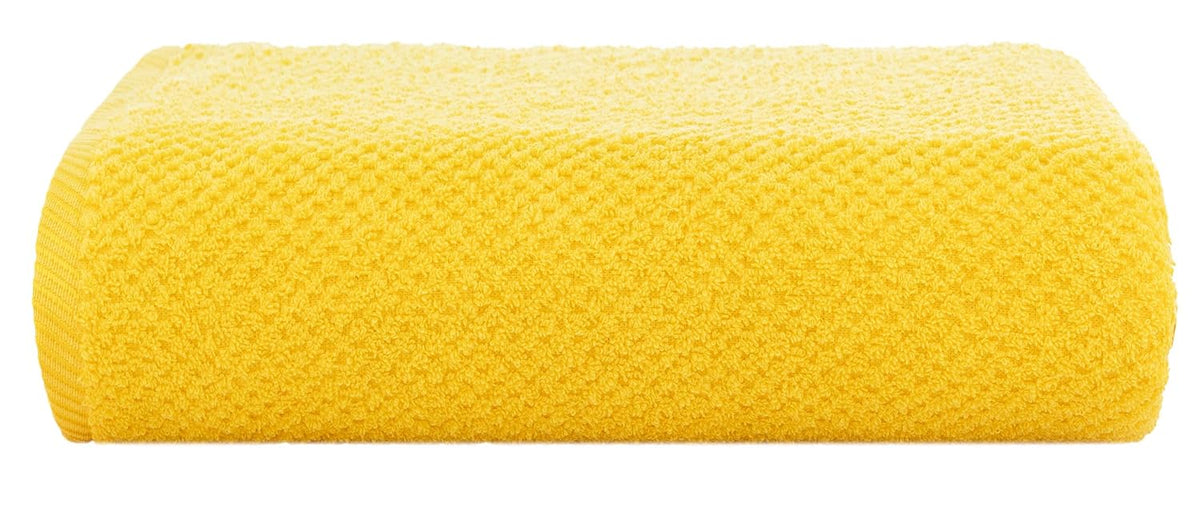 Casa Copenhagen Egyptian Cotton Waffle Large Size Bath Towel 500 Gsm (Butter Yellow)