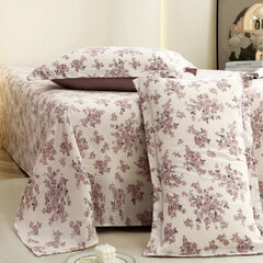 1 King Size Bedsheet With 2 Pillow Covers | 98 X 108 Inches, Light Purple & White | Perfect Gifts Wedding Anniversaries, Ceremonies & Special Festivals