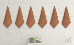 Ksc Shop Royal Cotton Hand Towel 750 Gsm - Set Of 6 (Brown)