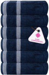 Casa Copenhagen Egyptian Cotton Solitaire Hand Towel 740 Gsm (Navy)- Pack Of 6