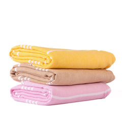 Haber Premium Basic Large Size 100% Cotton Towel 900 Gsm | Soft, Absorbent & Comfortable Quick Dry Bath Towels - Mixed Colour Except White (3 Pcs)