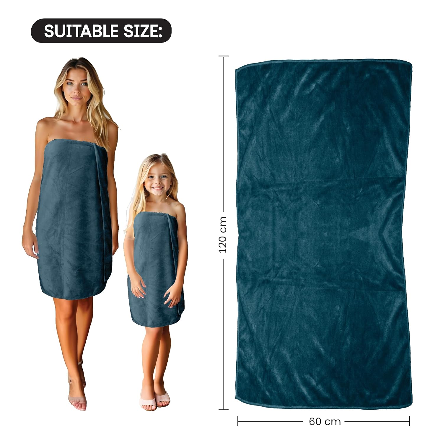 Housse Premium Microfiber Bath Towel 550 Gsm | Extra Large Quick Dry Towels Super Soft Plush | Ultra Absorbent For Home, Swimming, Sports, Travel (Jungle Green)