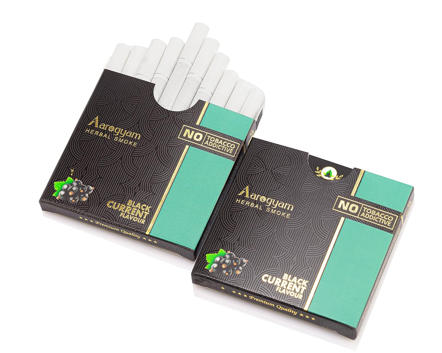 Aarogyam Herbals 100% Tobacco & Nicotine Free Cigarette For Relieve Stress & Mood Enhance Product For Smokers - 10 Sticks In Each Packet (Black Current Flavour, Pack Of 1)