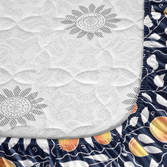 Double Bedsheet For Queen Size With 2 Pillow Covers - 60 X 78 Inches, Blue | All Around Elastic Fitted Soft, Lightweight & Breathable Cotton Bedsheet