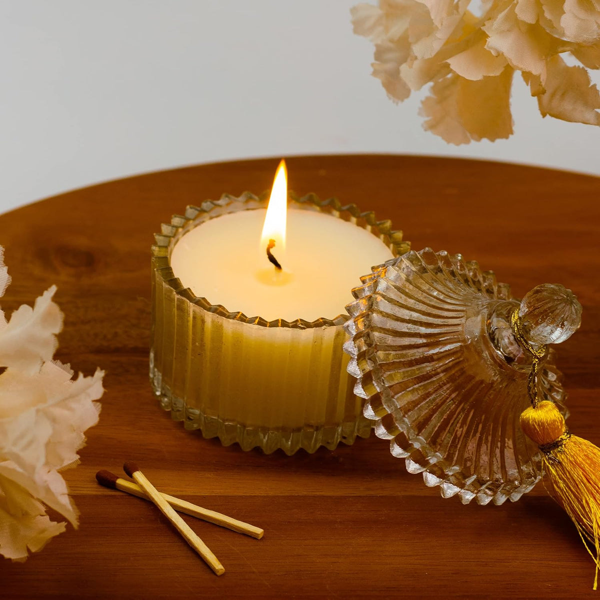 CRYSTAL GLASS JAR SCENTED CANDLE FOR HOME DECORATIONS | SOY WAX PERFECT FOR GIFT