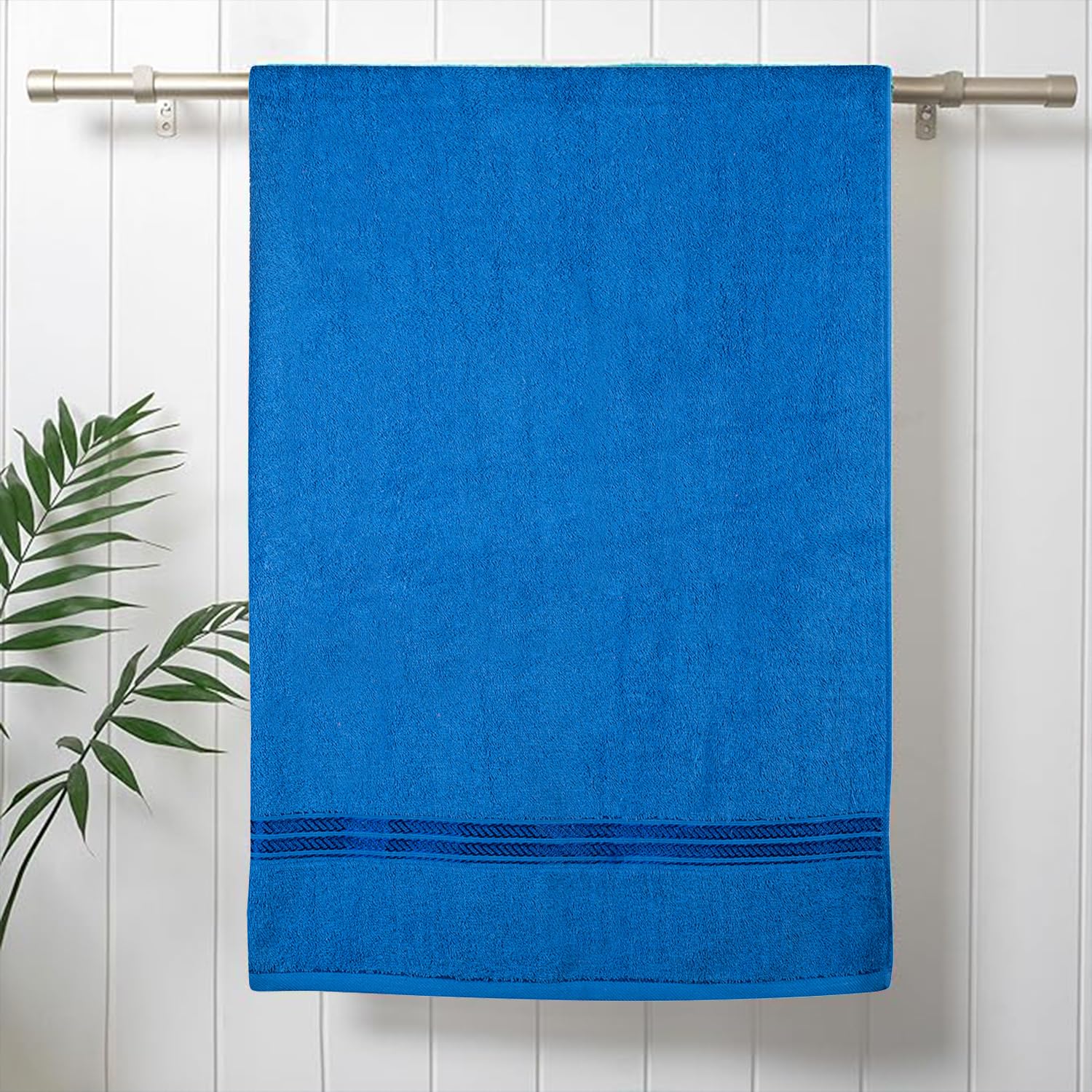 Comforic 100% Cotton Bath Towels 600 Gsm | Large Size Bath Towel For Men & Women Quick Dry, Super Soft & Absorbent Gym Towel, Travel Towel (Kashmir Blue & Navy Blue)- Pack Of 2