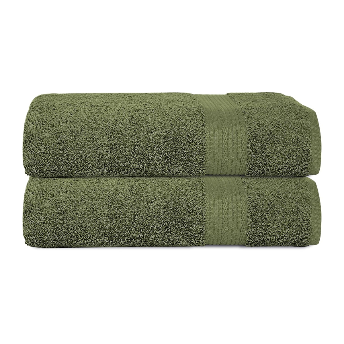 House Of Terry 100% Cotton Bath Towel 1000 Gsm | Quick Dry, Soft & Absorbent, Fade-Resistant, Skin-Friendly, For Men & Women Towel (Olive Green) - Pack Of 2