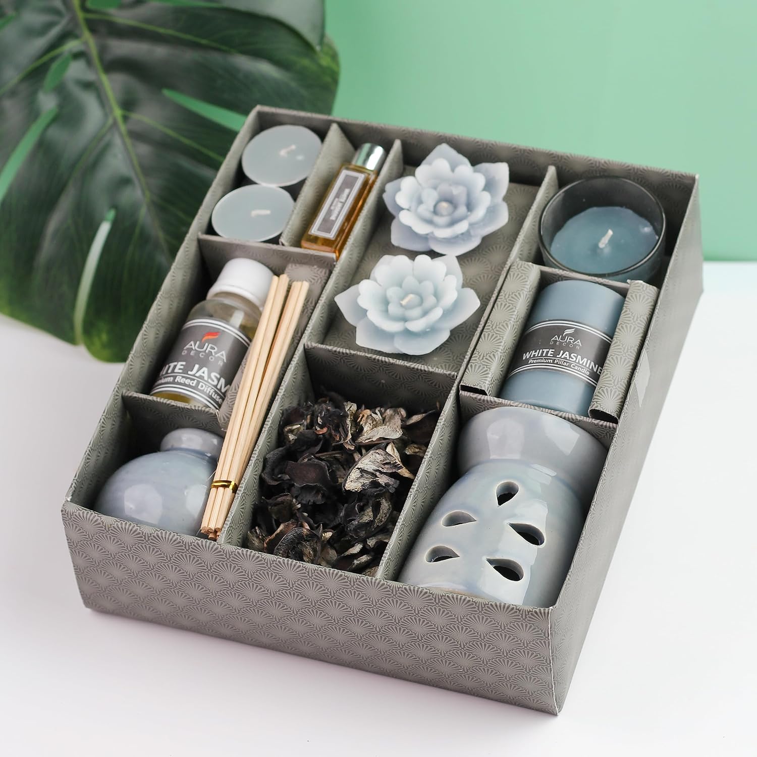FLOATING JASMINE CANDLE | TEALIGHT CANDLE | VOTIVE CANDLE AROMATHERAPHY GIFT SET