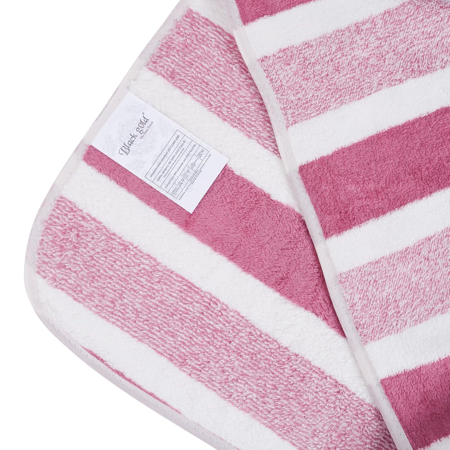 Black Gold The Finer Touch Microfiber Hand Towel 250 Gsm | Soft & Quick Dry, Super Absorbent, Lightweight Towel (Pink & White) - Pack 0f 1