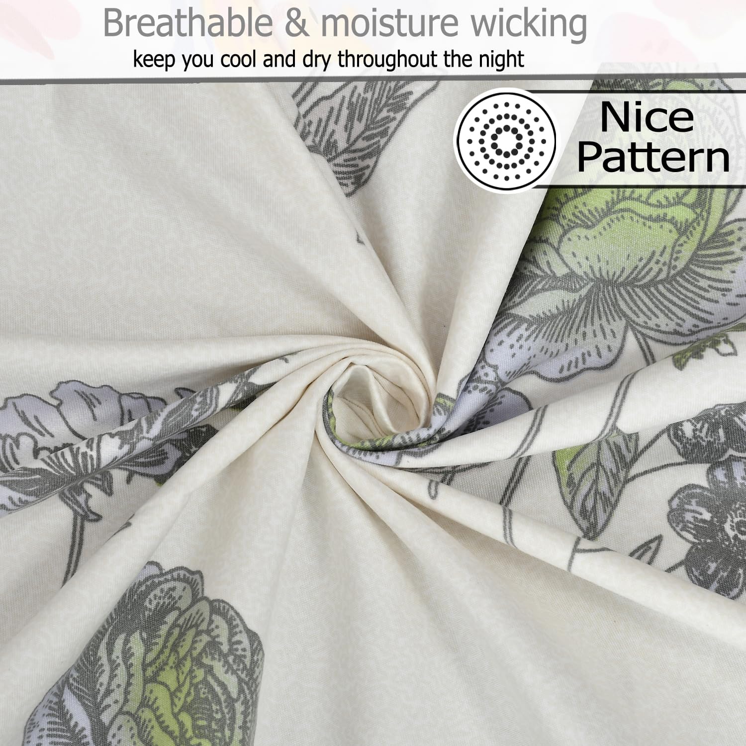 Soft Cotton Single Size Bedsheet With 1 Pillow Cover | 60 X 90 Inches, White & Blue | Anti-Fade Printed Design | 200 Thread Count