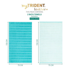 Mytrident 100% Cotton Bath Towel 1200 Gsm (Light Blue & Sky Blue) - 2 Piece