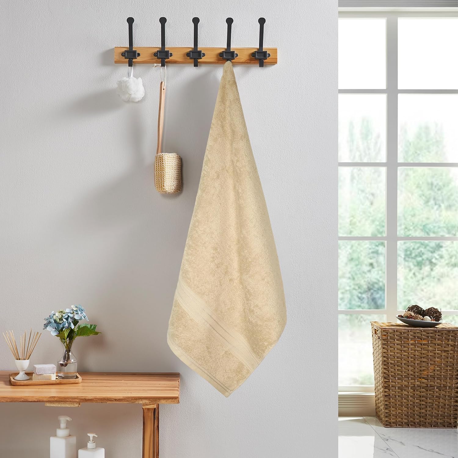 Mytrident Cotton Bath Towel 700 Gsm | For Men & Women Classic Towel 100% Cotton Bath Towel (Bleached Sand)