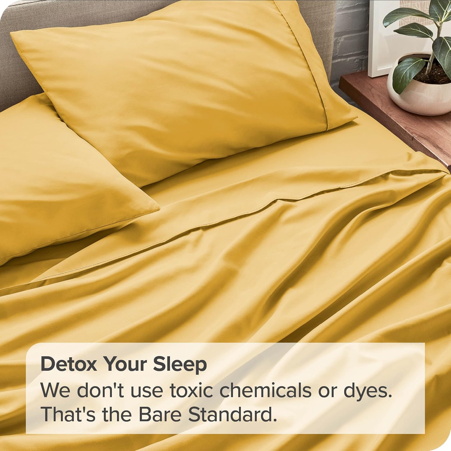 Bedsheets King Size With 2 Pillow Cover - 108 X 108 Inches, Yellow | Comfort & Luxury For A Perfect Sleep Experience | Breathable & Wrinkle Free