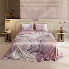 Super King Bedsheet With 2 Pillow Covers - 108 X 108 Inches, Lavender & Peach | Hypoallergenic, Breathable, Gentle On Skin & Hair, Fade & Wrinkle Resistant, Wedding Gift For Couples