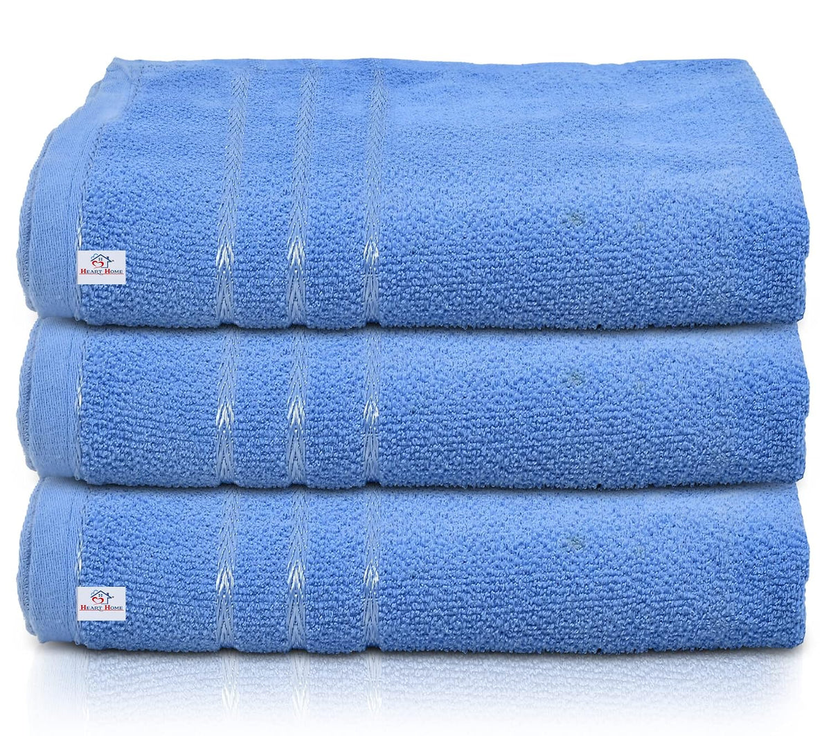 Kuber Industries Premium Bath Towel 1500 Gsm | Super Soft, Fluffy & Absorbent Cotton Bath Towel Perfect For Daily Use (Blue) - Pack Of 3