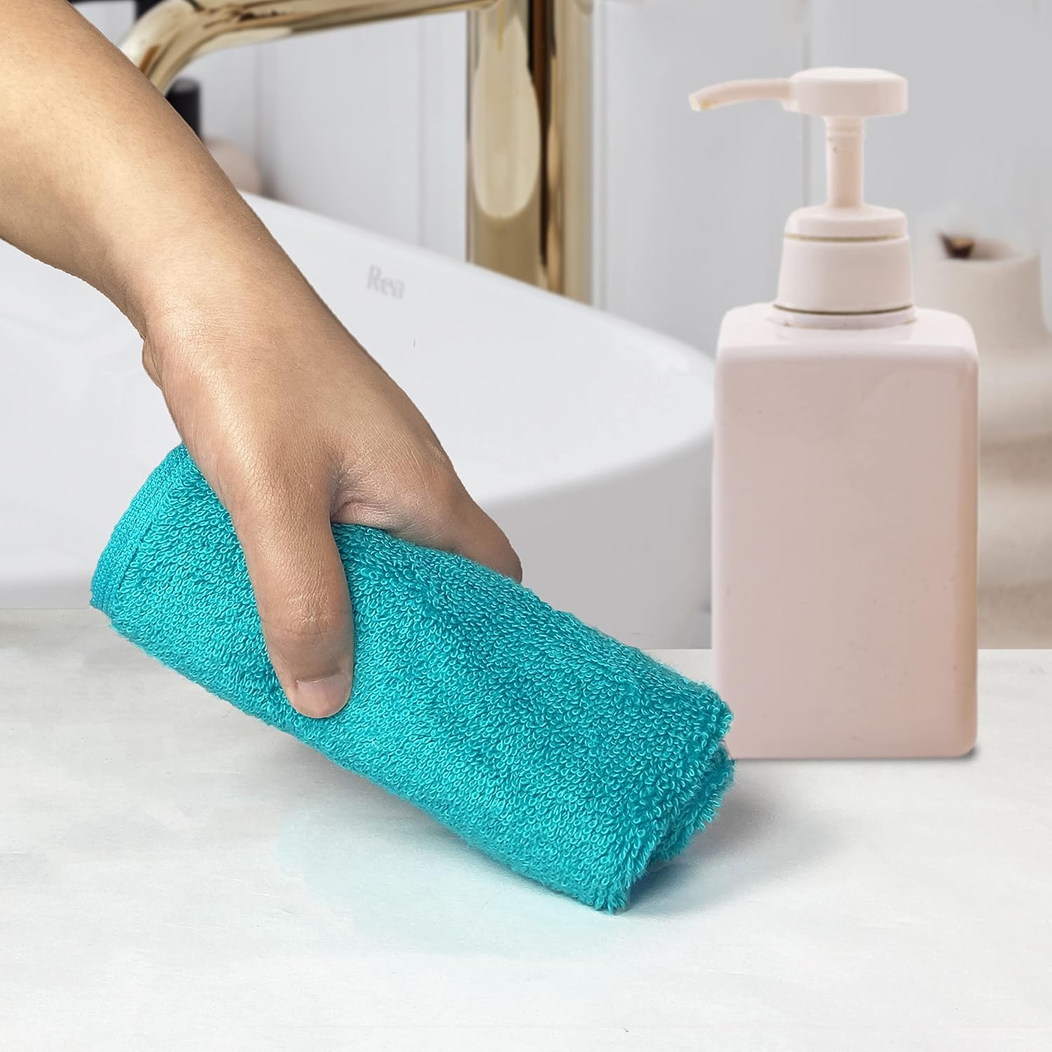 Heelium Bamboo Face Towel 600 Gsm | Ultra Absorbent & Odour-Free 3x Softer Than Cotton Towels | Pack Of 3 (Teal)