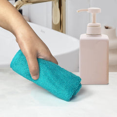 Heelium Bamboo Face Towel 1200 Gsm | Ultra Absorbent & Odour-Free 3x Softer Than Cotton Towels | Pack Of 10 -Peach, Light Grey, Grey, Teal & White