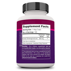 Zenith Nutrition Korean Ginseng For More Energy, Vitality And Endurance 500mg, Multivitamin Supplements | 100 Veg Capsules 150gm 0.3lbs