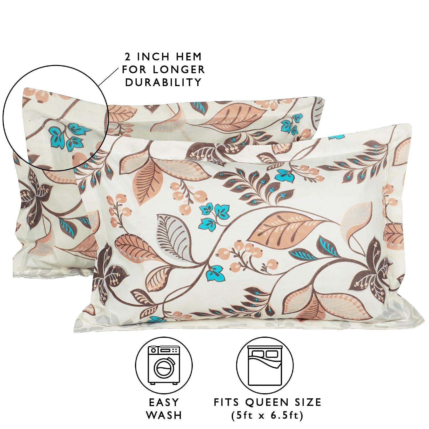 Fitted Bedsheets King Size With 2 Pillow Cover - 72 X 78 Inches, Beige | All Around Elastic Bedsheet - Crafted From Soft, Breathable Fabric