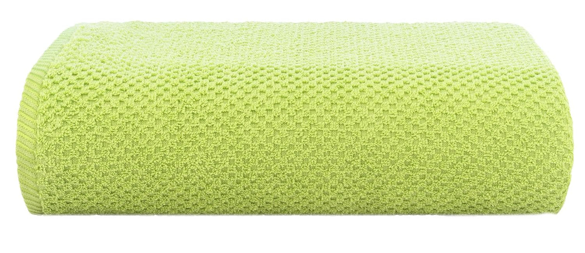 Casa Copenhagen Egyptian Cotton Waffle Large Size Bath Towel 500 Gsm (Lime Green)