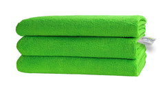 Softspun Microfiber Cloth 450 Gsm | Thick Lint & Streak-Free Multipurpose Cloths Automotive Microfibre Towels (3 Pcs) - Green