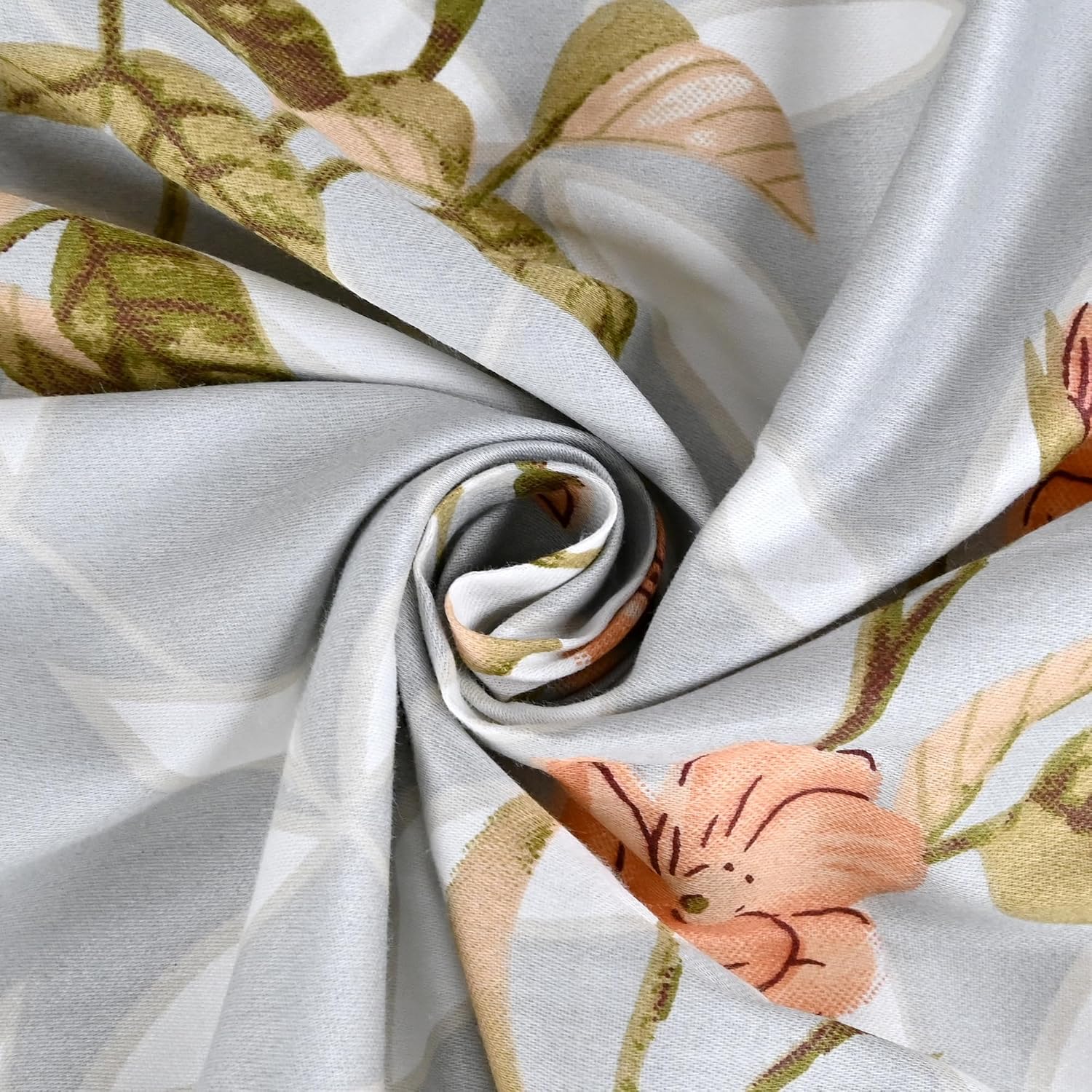 King Size Double Bedsheet With 2 Pillow Cover - 108 X 108 Inches, Grey & Peach | Skin Friendly Fabric For Everyday Comfort - Perfect Gifting For Wedding Anniversary
