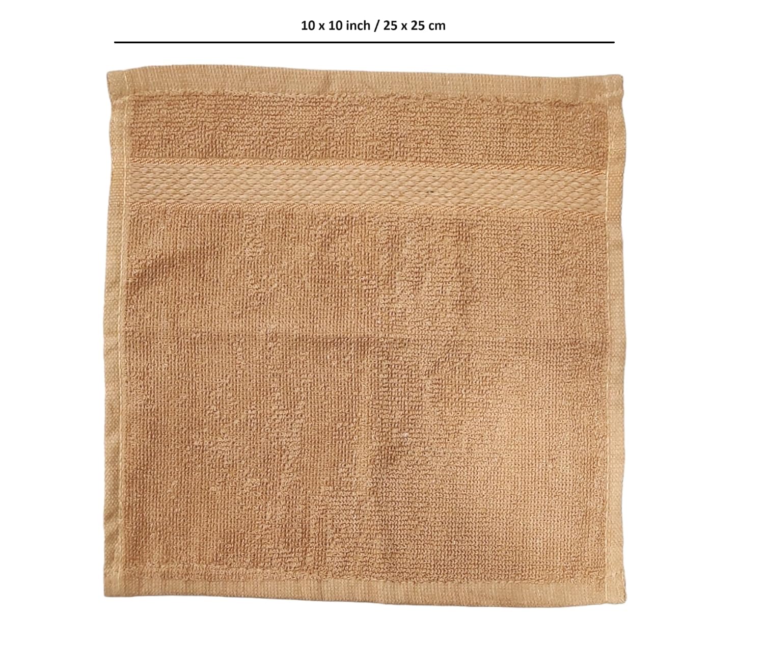 Caslino Small Cotton Face Towels 600 Gsm | Soft & Absorbent Towel For Women & Men - Dark Beige (Pack Of 6)