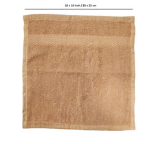 Caslino Small Cotton Face Towels 1800 Gsm | Soft & Absorbent Towel For Women & Men - Dark Beige (Set Of 18)