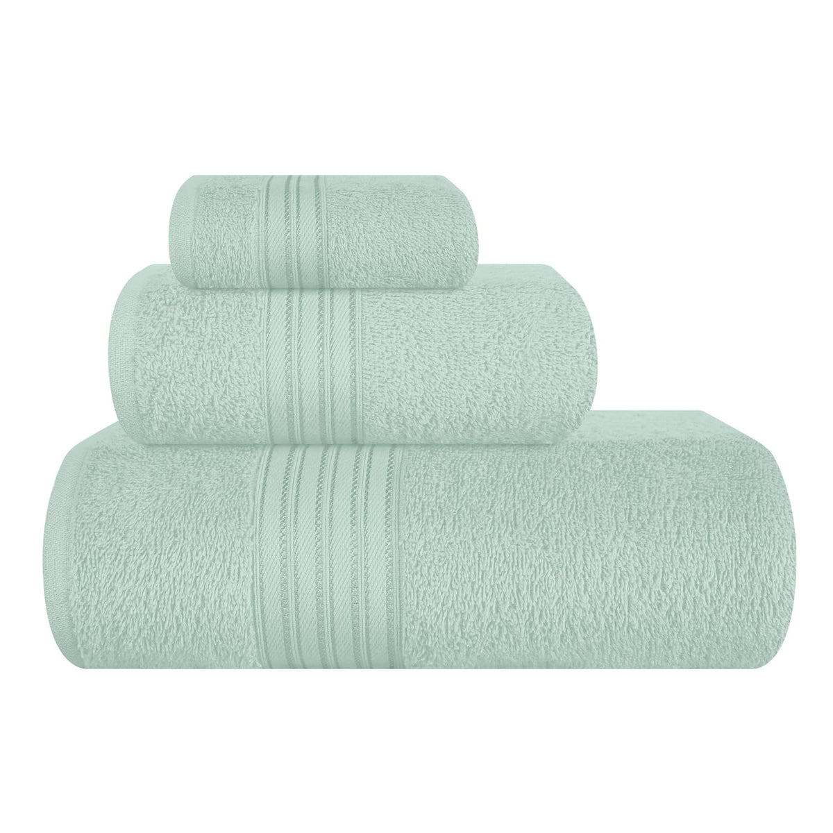 Boutiquo 100% Cotton Bath, Hand & Face Towel 900 Gsm | Eco-Friendly Towels For Men & Women, Ultra Soft & Highly Absorbent - Sea Green (Pack Of 3)