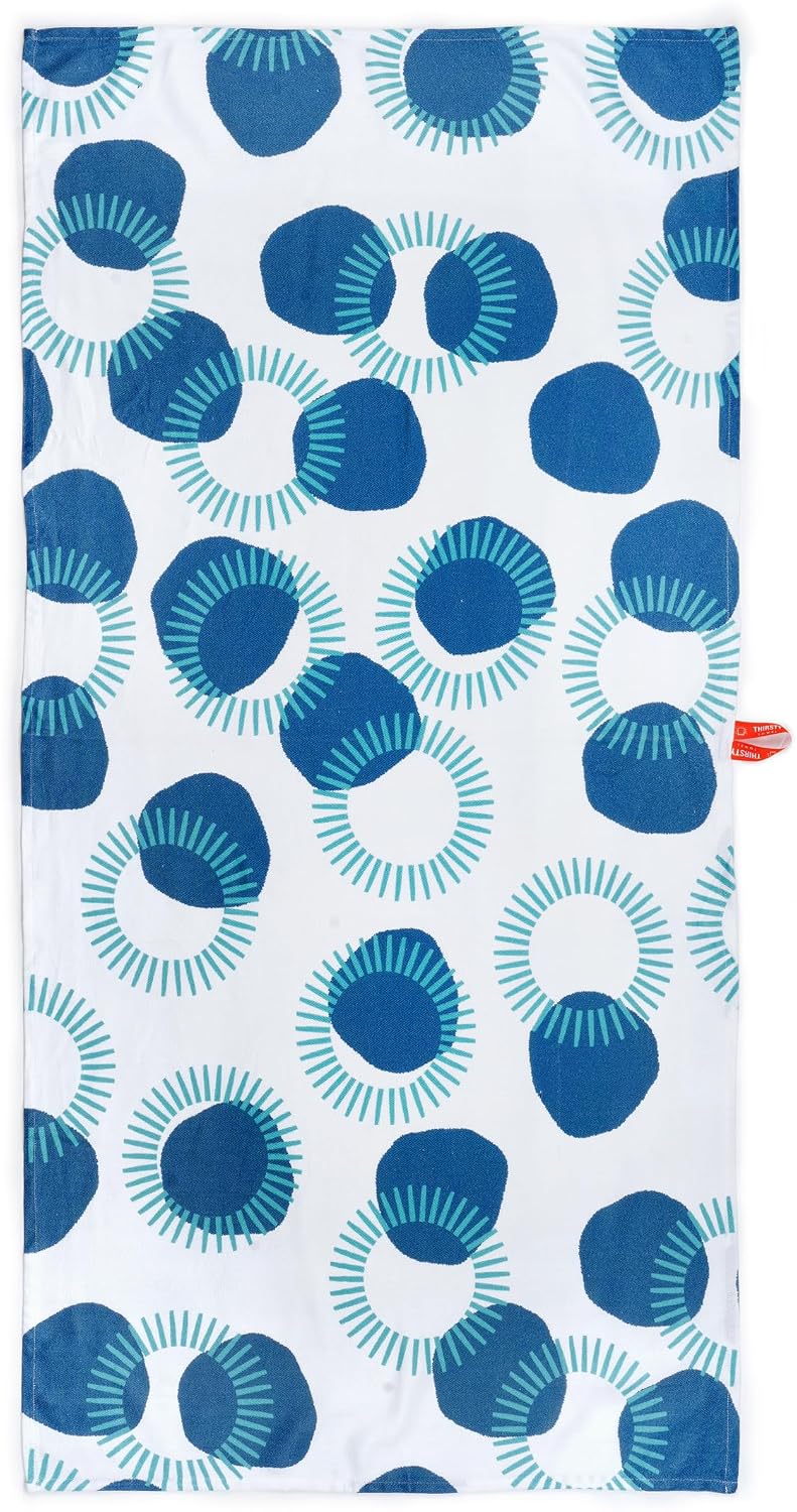 Thirsty Towel Bamboo Bath Towels 460 Gsm | Super Soft & High Absorbency Towel, Light Weight, & Quick Dry Bath Towels Large Size - Pack Of 2 (Circles, Just Stripes)