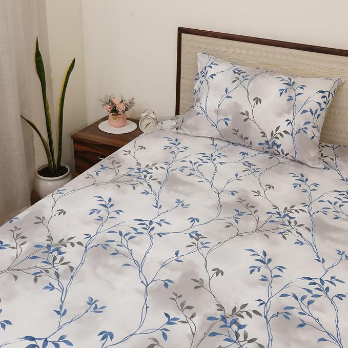 Microfibre Bedsheet King Size Includes 2 Pillow Covers - 108x108 Inches, Grey | Ultra Soft & Breathable Microfiber – Wrinkle-Free & Skin-Friendly