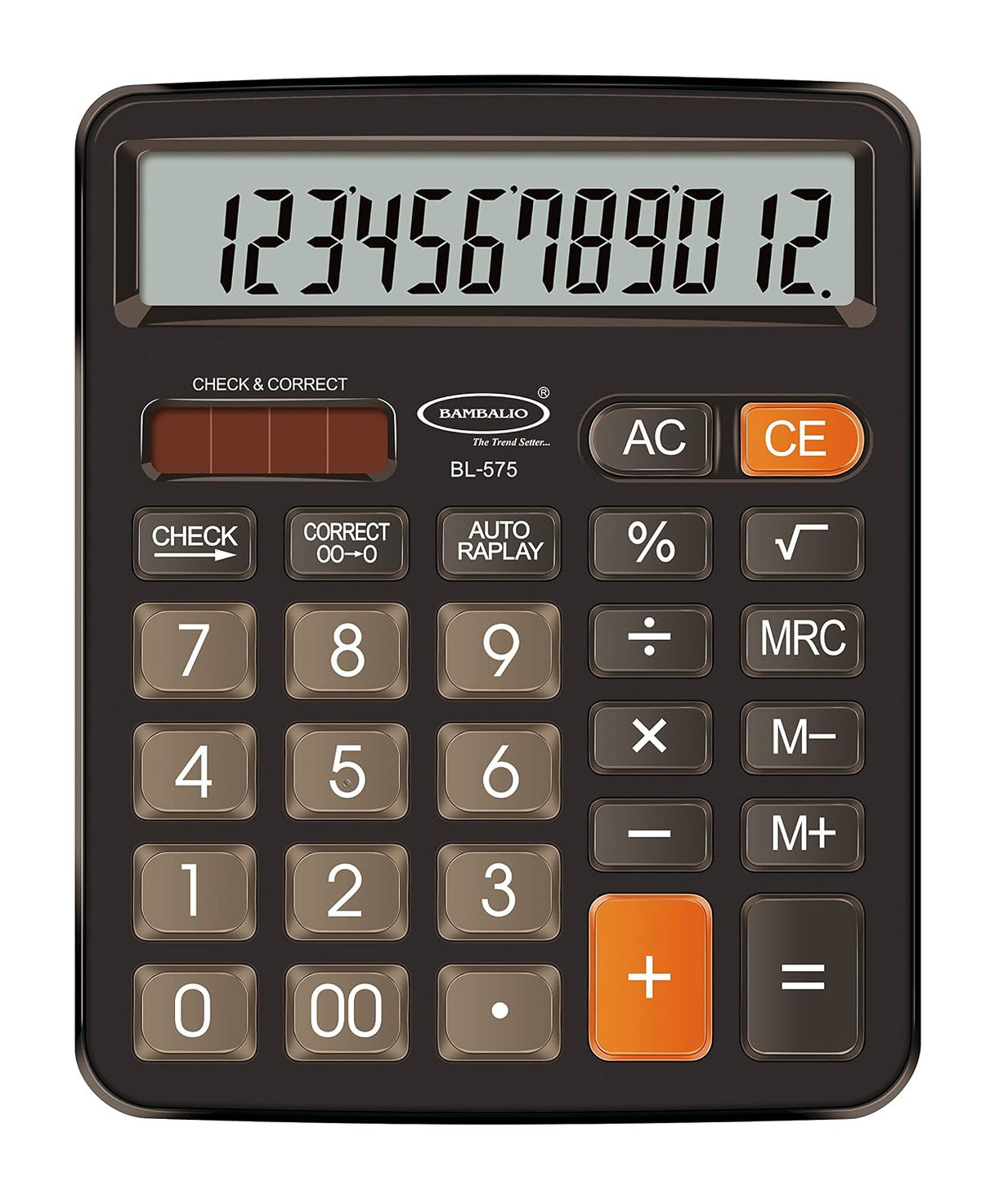 Bambalio BL-575 12 Digits Electronic Calculator With 112 Steps Check And Correct Big Keys, 3 Years Warranty