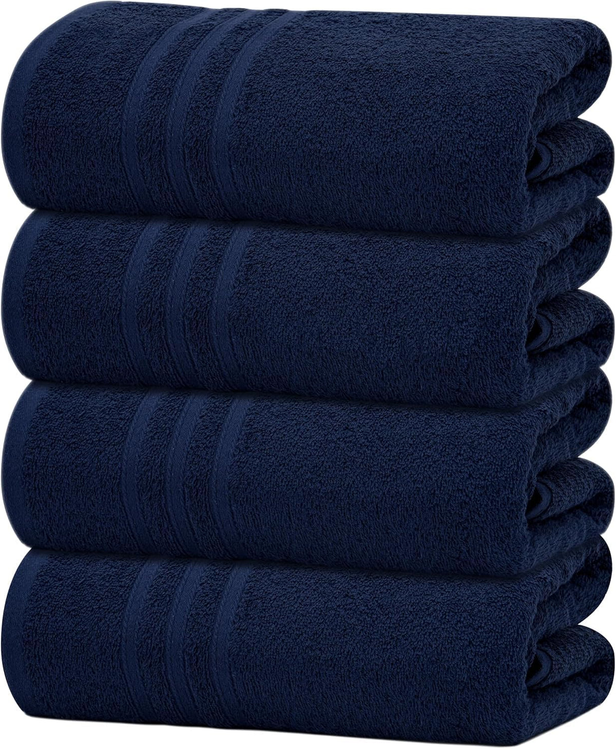 Tiqh 100% Cotton Thick & Plush Luxury Hand Gym & Workout Hand Towel 800 Gsm - Set Of 4 (Navy)