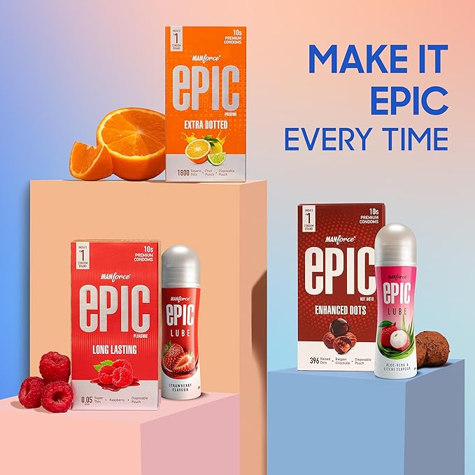 Manforce Epic Desire | Ultra Thin Condom For Enhanced Pleasure | Silk Chocolate Flavour | 120 Pcs