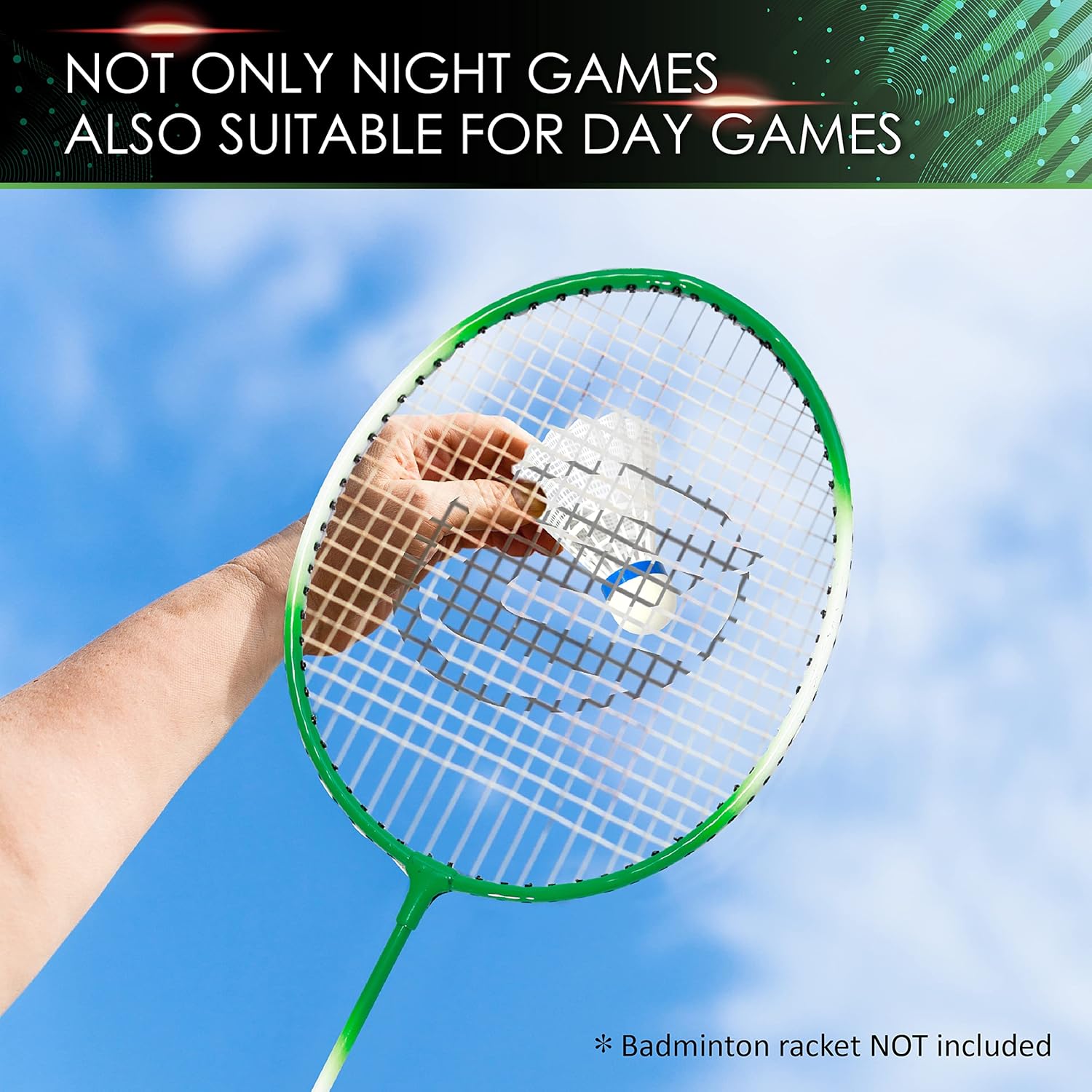 TGU (EOB332562022) Badminton Nylon Shuttlecocks , Lighting Glow In The Dark Night | Multicolour , Pack Of 4