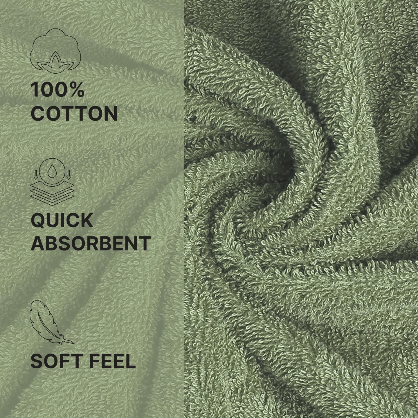 Welspun 100% Cotton Quik Dry Bath Towel 380 Gsm | High Absorbency Super Soft, Fast Drying Bath Towels | Large Size Bath Towel For Men & Women (Light Green)