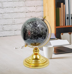 Midnight Majesty Globe 20 Cm Height, 14 Cm Diameter Rotating World Globe For Home & Office Table Decor, Gifting, Show Piece Educational For Kids & Students Learning , Pack Of 1