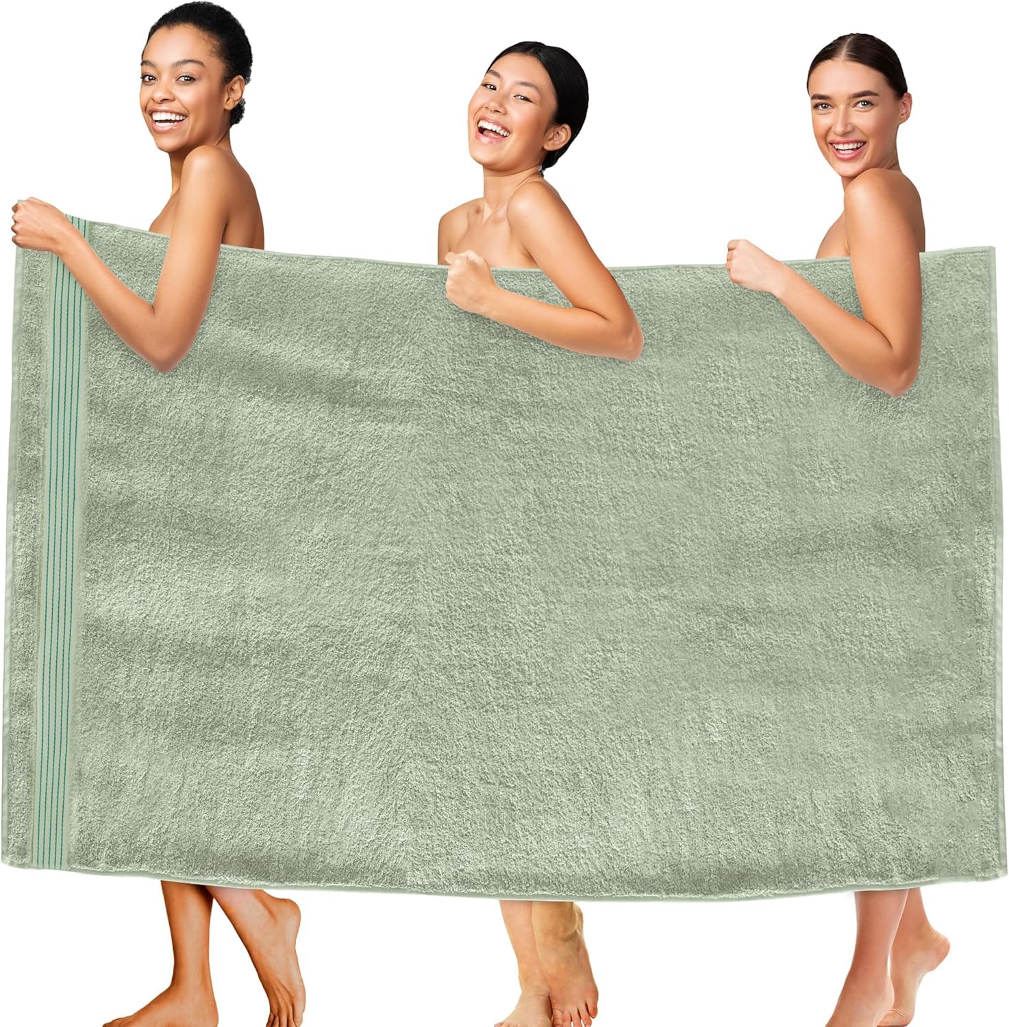 Tiqh 100% Organic Cotton Bath Towel 600 Gsm | Highly Absorbent & Quick Dry Extra Large Bath & Beach Jumbo Bath Sheet Oversized Bath Towel Extra Large (Mint Green)