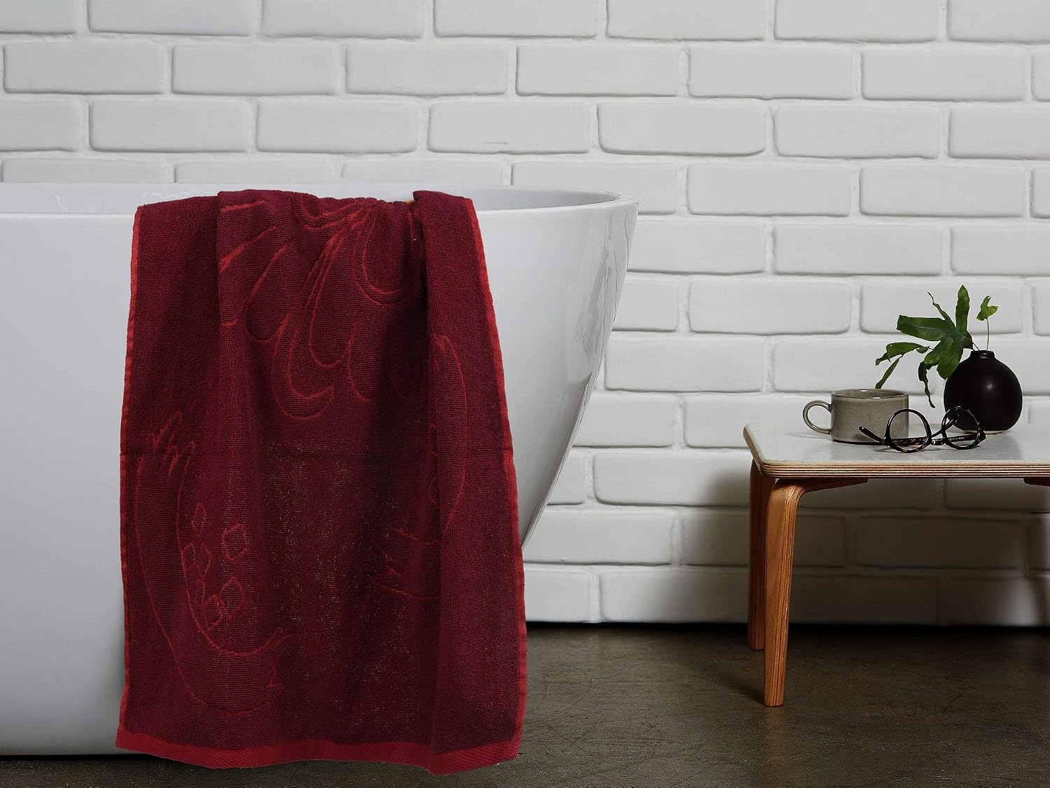 Kuber Industries Cotton Bath Towel 400 Gsm - 2 Pieces (Maroon)